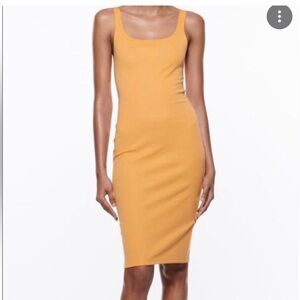 Zara Mustard Midi Dress